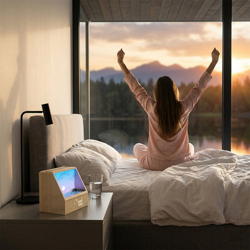 Sunrise wake-up light, clock, dual alarm clock, ambient light, Bluetooth speaker, white noise, intelligent natural wake-up light, companion sleep light